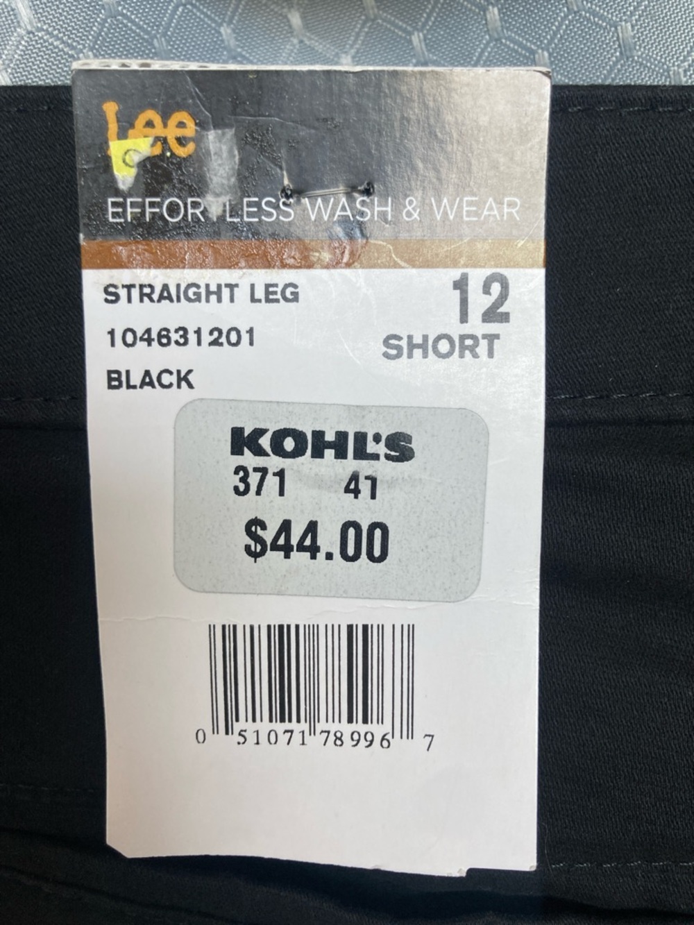 Lee midrise relaxed fit straight leg pant black effortless wash & wear 12 short - Picture 11 of 17
